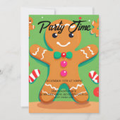 Gingerbread Man Kerst Vakantie Party uitnodiging (Voorkant)