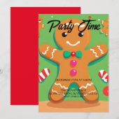 Gingerbread Man Kerst Vakantie Party uitnodiging (Voorkant / Achterkant)