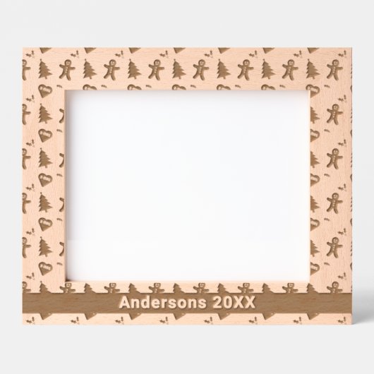 Gingerbread Man, Kerstboom, Harten, Naam 10x8 Gegraveerde Lijstjes (Voorkant)