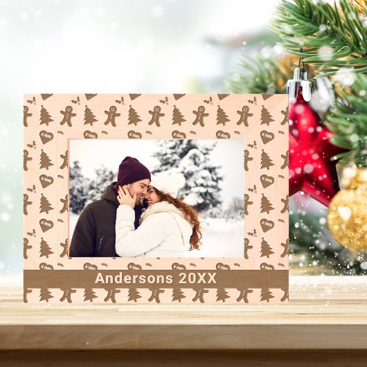 Gingerbread Man, Kerstboom, Harten & Naam 7x5 Gegraveerde Lijstjes