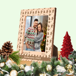 Gingerbread Man, Kerstboom, Harten, Naam 8x10 Gegraveerde Lijstjes