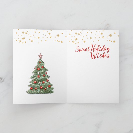 Gingerbread Man Kerstboom Kinderen Feestdagen Kaart (Binnen)