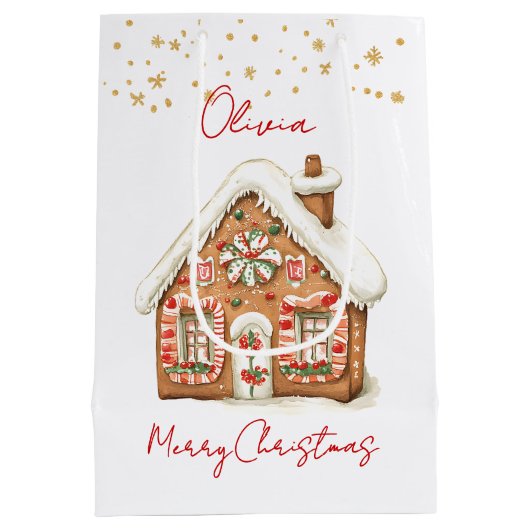 Gingerbread Man Kerstboom Medium Cadeauzakje (Achterkant)