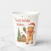 Gingerbread Man Kerstboom Papieren Bekers (Achterkant)