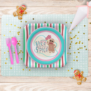 Gingerbread Man Kerstfeest Borden Papieren Bordje