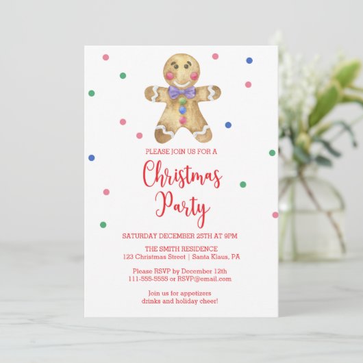 Gingerbread man - Kerstfeest Kaart (Staand voorkant)