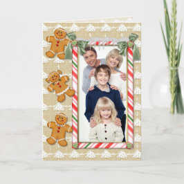 Gingerbread Man Kerstfoto begroeting Feestdagen Kaart