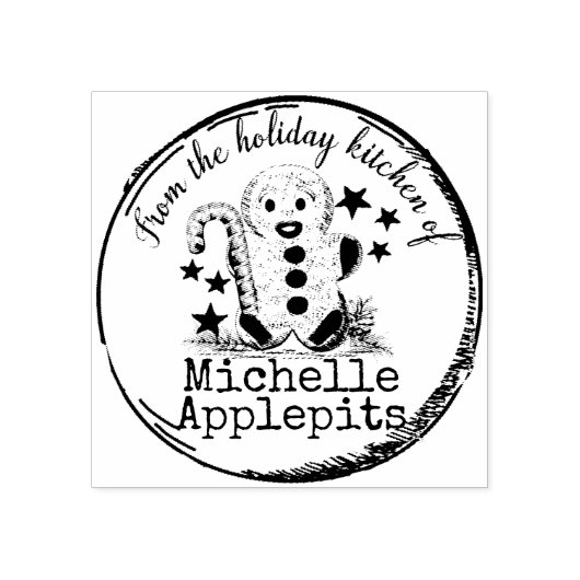 Gingerbread Man Kerstgerechten uit de keuken van Rubberstempel (Afrduk)