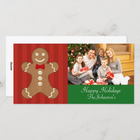 Gingerbread Man Kerstkaarten Feestdagenkaart (Voorkant / Achterkant)