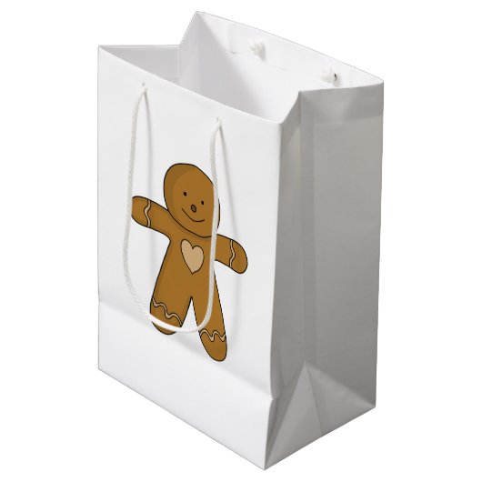 GingerBread Man-kerstkoekje Medium Cadeauzakje (Voorkant Gekanteld)