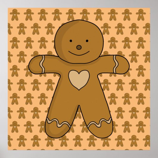GingerBread Man-kerstkoekje Poster (Voorkant)
