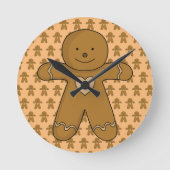 GingerBread Man-kerstkoekje Ronde Klok (Voorkant)
