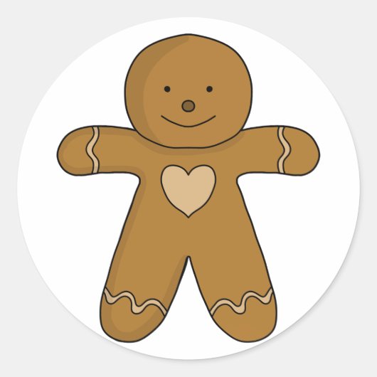 GingerBread Man-kerstkoekje Ronde Sticker (Voorkant)