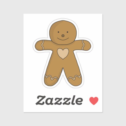 GingerBread Man-kerstkoekje Sticker (Vel)