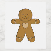 GingerBread Man-kerstkoekje Wijn Etiket (Enkel label)
