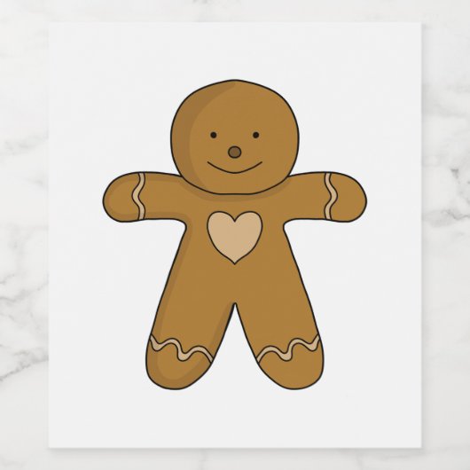 GingerBread Man-kerstkoekje Wijn Etiket (Enkel label)