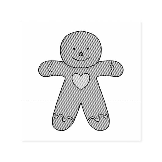 GingerBread Man-kerstkoekje Zelfinktende Stempel (Design)