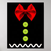 Gingerbread Man Kerstkostuum voor kinderen en volw Poster (Voorkant)