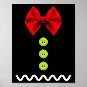 Gingerbread Man Kerstkostuum voor kinderen en volw Poster