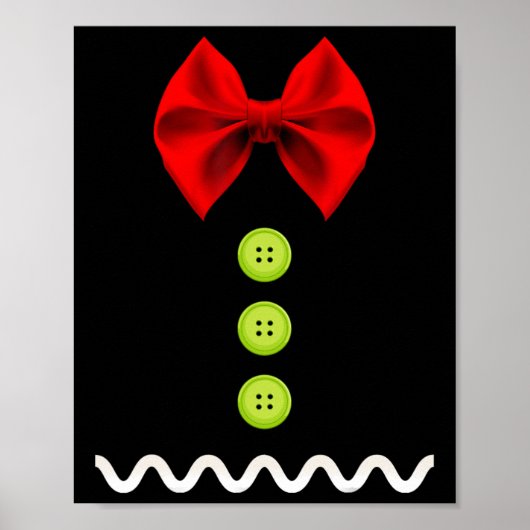 Gingerbread Man Kerstkostuum voor kinderen en volw Poster (Voorkant)