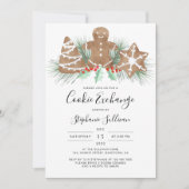 Gingerbread Man Kerstmis Cookie Exchange Party Kaart (Voorkant)