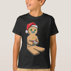 Gingerbread man Kerstmis Gamer T-shirt