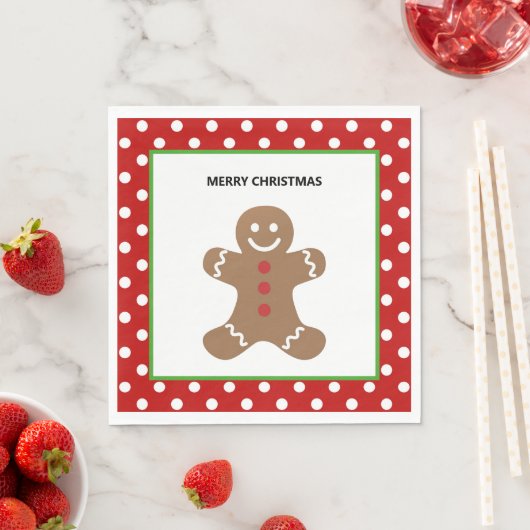 Gingerbread Man Kerstmis Gepersonaliseerde servett Servet (Insitu)
