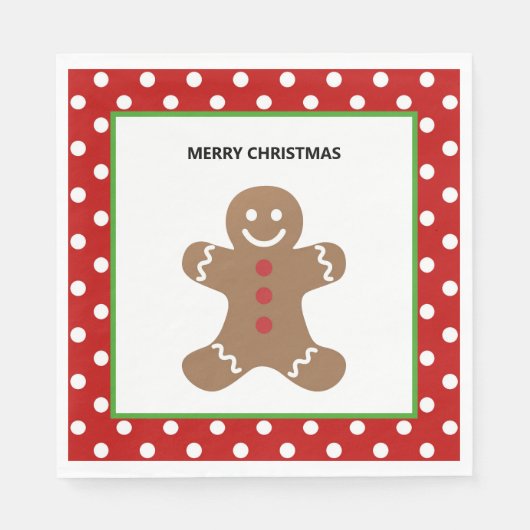 Gingerbread Man Kerstmis Gepersonaliseerde servett Servet (Voorkant)