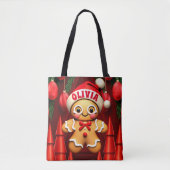 Gingerbread Man Kerstmis Gepersonaliseerde Vrouwen Tote Bag (Voorkant)