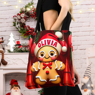 Gingerbread Man Kerstmis Gepersonaliseerde Vrouwen Tote Bag