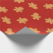 Gingerbread man Kerstmis inpakpapier rood (Hoek)