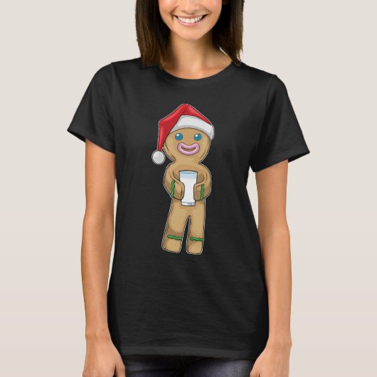 Gingerbread man Kerstmis Melk T-shirt (Voorkant)