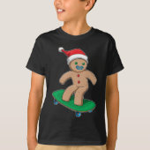 Gingerbread man Kerstmis Skateboard T-shirt (Voorkant)
