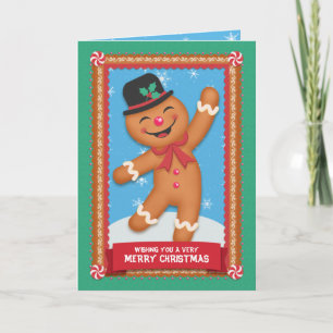 Gingerbread Man   Kerstvakantie Groet Kaart