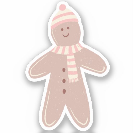 Gingerbread man Kerstvakantie Sticker (Voorkant)