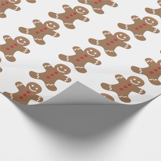 Gingerbread Man Kerstvakantie Wrap Cadeaupapier (Hoek)