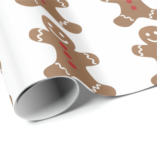 Gingerbread Man Kerstvakantie Wrap Cadeaupapier (Rol Hoek)