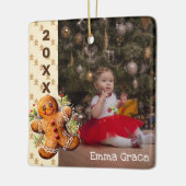 Gingerbread Man Kinder Kerst Foto Ornament (Links)