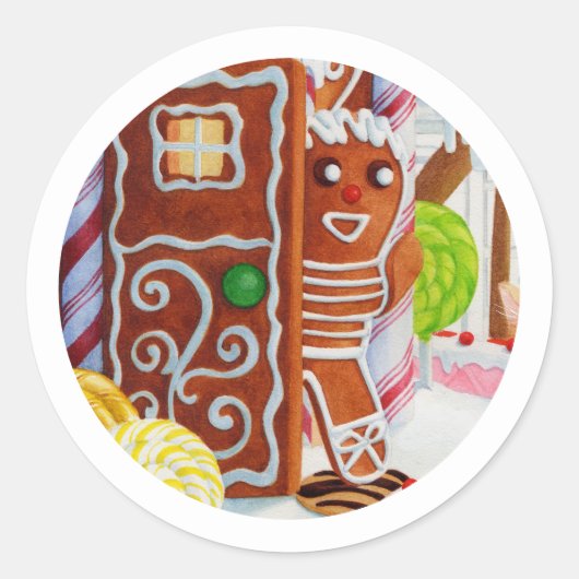 GINGERBREAD MAN Kleine ronde Stickers (Voorkant)