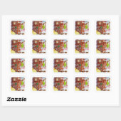 GINGERBREAD MAN Kleine Vierkante Stickers (Vel)