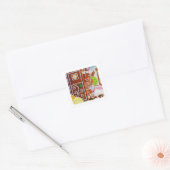 GINGERBREAD MAN Kleine Vierkante Stickers (Envelop)