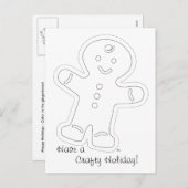 Gingerbread Man Kleurrijke Kaart (Voorkant / Achterkant)