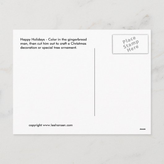 Gingerbread Man Kleurrijke Kaart (Achterkant)