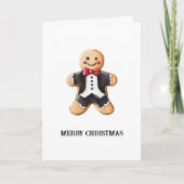 Gingerbread Man Koekje in Tuxedo Kaart (Voorkant)