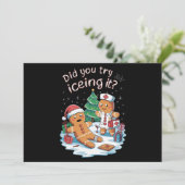 Gingerbread Man Koekje Lelijke Trui Oh Snap Kerstm Feestdagenkaart (Staand voorkant)