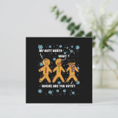 Gingerbread Man Koekje Mijn Kont Doet Pijn Grappig Kaart (Staand voorkant)