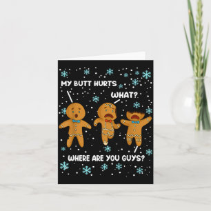 Gingerbread Man Koekje M'n Billen Pijnigen Funny K Kaart