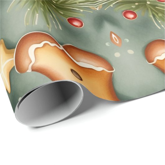 Gingerbread man koekjes en sterren cadeaupapier (Rol Hoek)