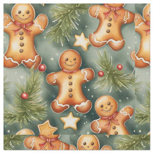 Gingerbread man koekjes en sterren waterverf kunst stof