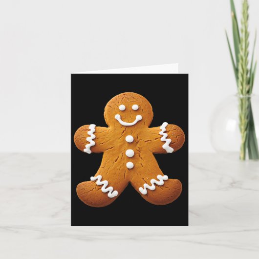 Gingerbread Man Kostuum Grappig Halloween Kerstmis Kaart (Voorkant)